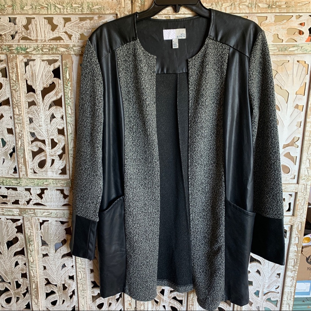 Vegan Leather Accented Jacket